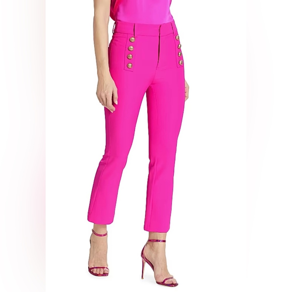 White House Black Market - Hot Pink Cropped Pants w/Large Decorative Buttons Sz8